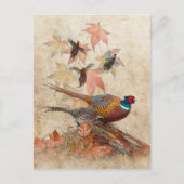 キジのタペストリーアクリルプリント ポストカード (正面)