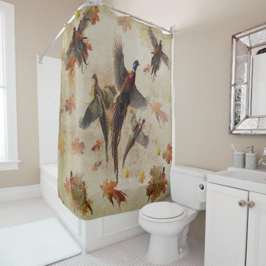 キジのタペストリーポスターアクリルプリントトリプチク シャワーカーテン (インサイチュ)