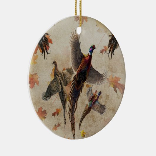 キジのタペストリーポスターアクリルプリントトリプチク セラミックオーナメント (右)