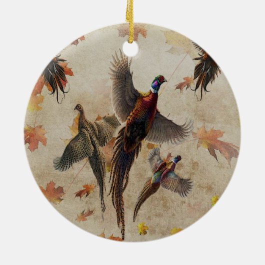 キジのタペストリーポスターアクリルプリントトリプチク セラミックオーナメント (裏面)