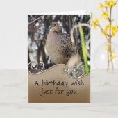 キジのバースデー・カード-野性生物のバースデー・カード カード (黄色い花)