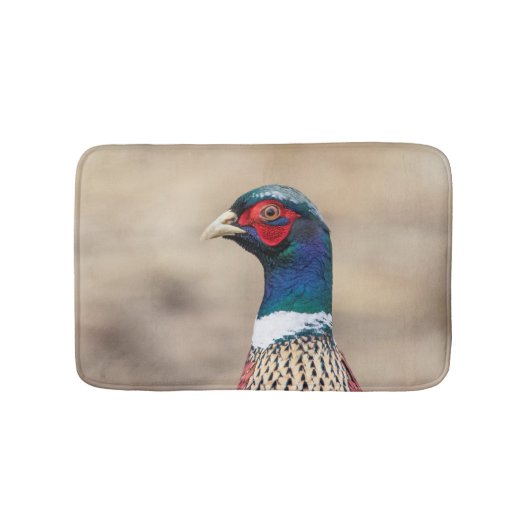キジのポートレート バスマット (正面)