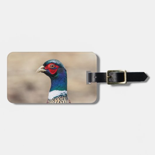 キジのポートレート ラゲッジタグ (正面横)