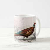 キジのヴィンテージ図解入りの、写真付きの コーヒーマグカップ (正面右)