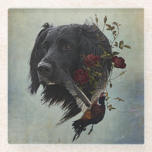 キジの大きなムンスターランダー ガラスコースター (正面)