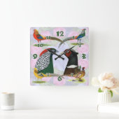 キジの時計 スクエア壁時計 (ホーム)