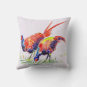 キジの水色 クッション (裏面)