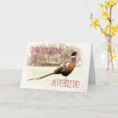 キジの父の日の挨拶状 カード (黄色い花)