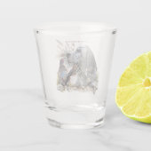 キジの美しいイギリスのセッター，芸術 ショットグラス (裏面)