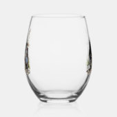 キジの美しいイギリスのセッター，芸術 ステムなしワイングラス (右)