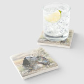 キジの美しいイギリスのセッター，芸術 ストーンコースター (横)