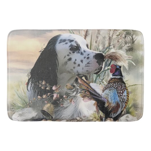 キジの美しいイギリスのセッター，芸術 バスマット (正面)