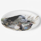 キジの美しいイギリスのセッター，芸術 ペーパープレート (アングル)