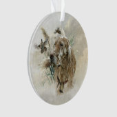 キジの美しいセッター，アート オーナメント (正面)