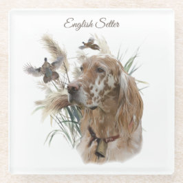 キジの美しいセッター,アート ガラスコースター