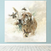 キジの美しいセッター，アート キャンバスプリント (インサイチュ (ウッドフロア))