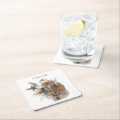 キジの美しいセッター，アート スクエアペーパーコースター (インサイチュ)