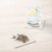 キジの美しいセッター，アート スクエアペーパーコースター (インサイチュ)