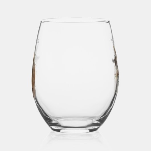 キジの美しいセッター，アート ステムなしワイングラス (右)