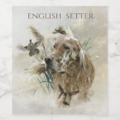 キジの美しいセッター，アート ワインラベル (シングルラベル)