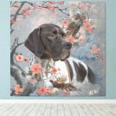 キジの美しいポインタ キャンバスプリント (インサイチュ (ウッドフロア))