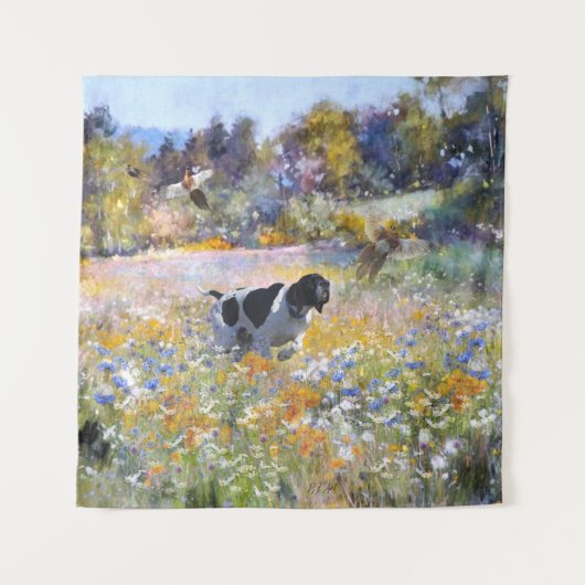 キジの美しいポインタ タペストリー (正面)