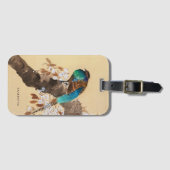 キジの美しい咲く木のヴィンテージ 日本の ラゲッジタグ (正面横)