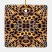 キジの羽毛万華鏡のように千変万化するパターン セラミックオーナメント (裏面)