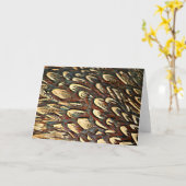 キジの羽 カード (黄色い花)