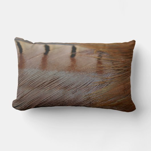 キジの羽 ランバークッション (正面)