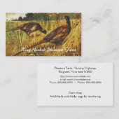 キジの農場のヴィンテージの絵を描くこと 名刺 (正面/裏面)