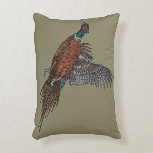 キジの飛行中にアクセントの枕 アクセントクッション (正面(垂直))