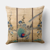 キジの鳥の朝顔によっては装飾用クッションが開花します クッション (裏面)