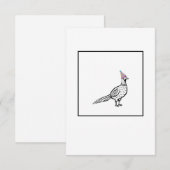 キジの鳥モチーフ サンキューカード (正面/裏面)