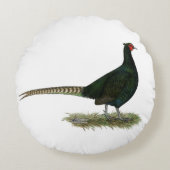 キジの黒鶏 ラウンドクッション (正面)