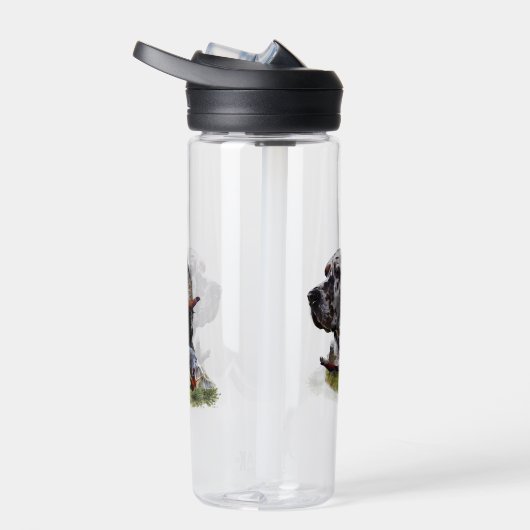 キジを使ったイギリスのセッター、アート ウォーターボトル (右面)