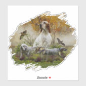 キジを使ったイギリスのセッター、アート シール (シート)