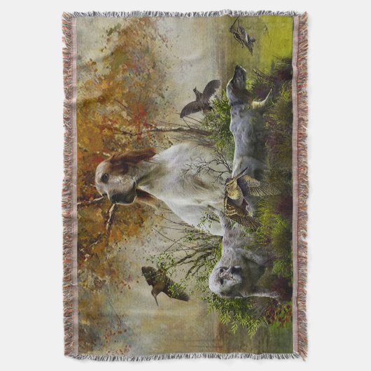 キジを使ったイギリスのセッター、アート スローブランケット (正面縦)