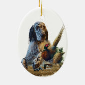 キジを使ったイギリスのセッター、アート セラミックオーナメント (裏面)
