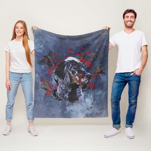 キジを使ったイギリスのセッター、アート フリースブランケット (インサイチュ)