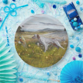 キジを使った英語のセッター、アート紙プレート ペーパープレート (パーティー)