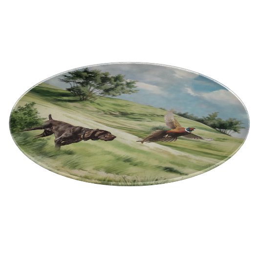 キジを指すドイツの短いポインタ カッティングボード (角)