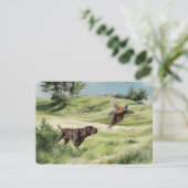 キジを指すドイツの短いポインタ 招待状 (スタンド正面)