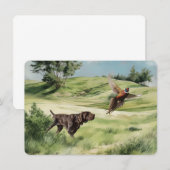 キジを指すドイツの短いポインタ 招待状 (正面/裏面)