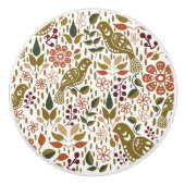 キジフォークアートノブの引き手 | ハード素朴ウェア セラミックノブ (正面)