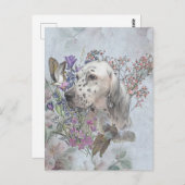 キジ付きイギリスのセッター、アートハガキ ポストカード (正面/裏面)