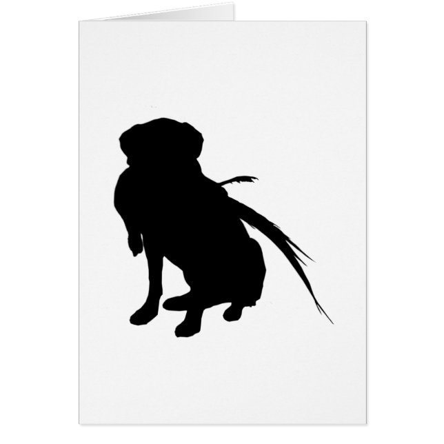 キジ付きラブラドールレトリバーのシルエット (正面)