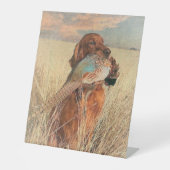 キジ付アイリッシュセッター 台座サイン (正面)