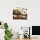 キジ射撃、 発砲(キャンバス上の油) ポスター (ホームオフィス)