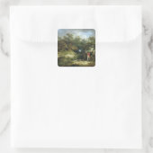 キジ射撃、 発砲(油オンキャンバス) 3 スクエアシール (バッグ)